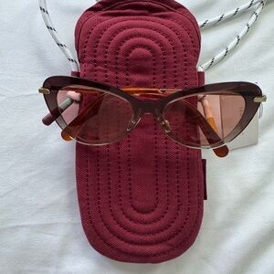 Zimmermann Burgundy Cat-Eye Sunglasses with Pink Gradient Lenses
